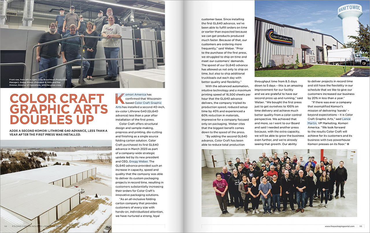 CCGA was featured in the Folding Carton Industry Magazine